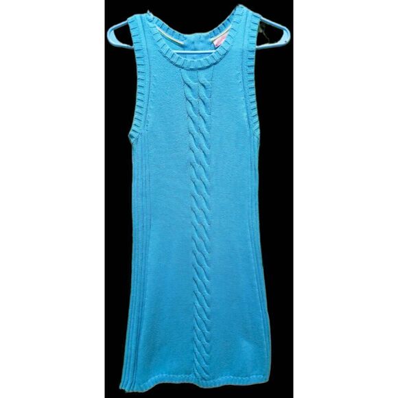 Lilly Pulitzer Elise Ariel Blue Cable Knit Sweater Mini Shift Dress Size Medium - Picture 5 of 10